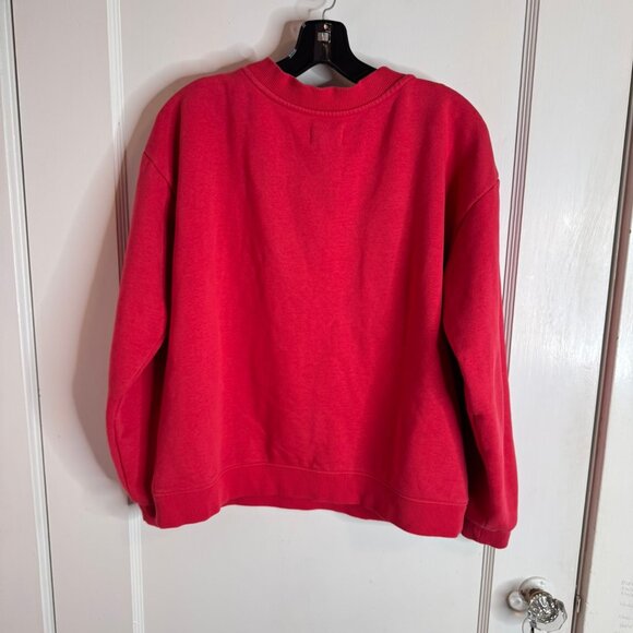 Pact Red Long Sleeve V-neck Boxy Pullover Sweater Top Sz Large - Picture 3 of 6